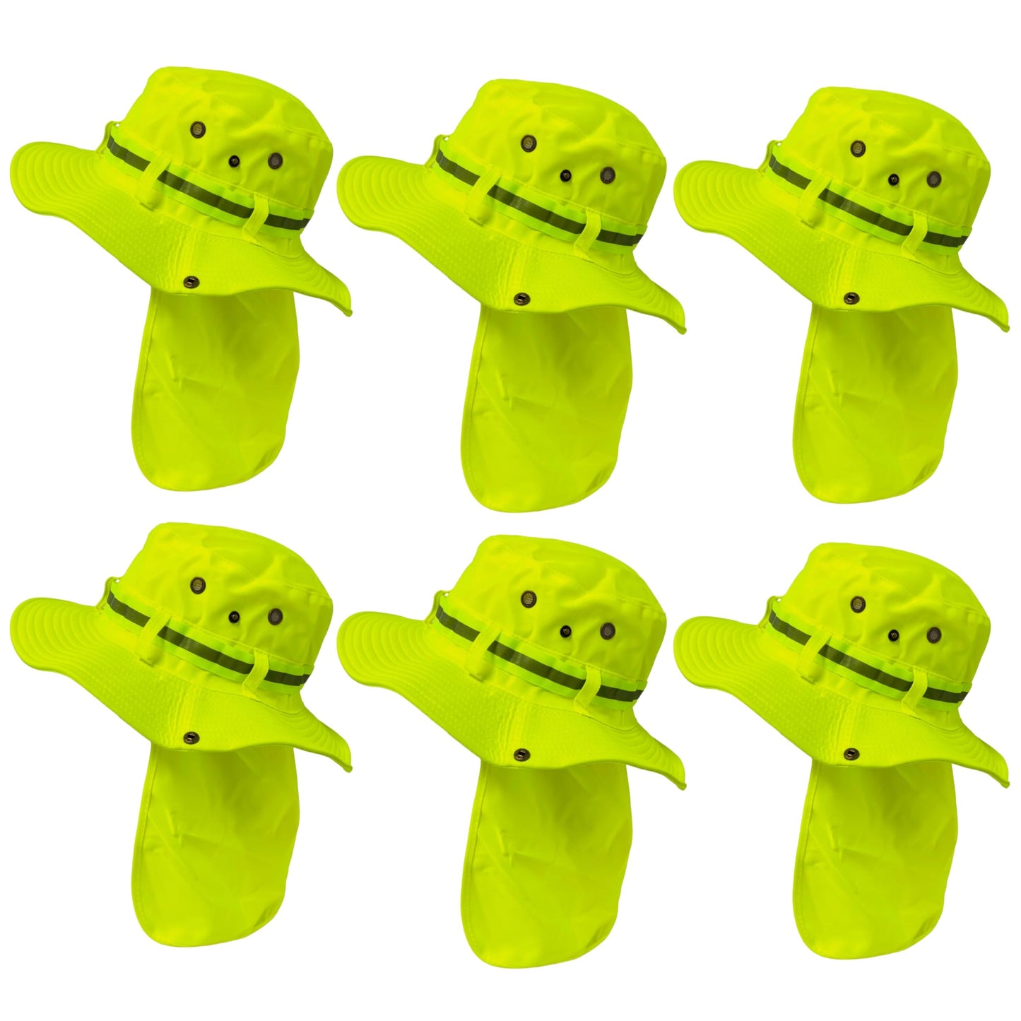 Packable and Adjustable Reflective Neon Boonie Sun Hat