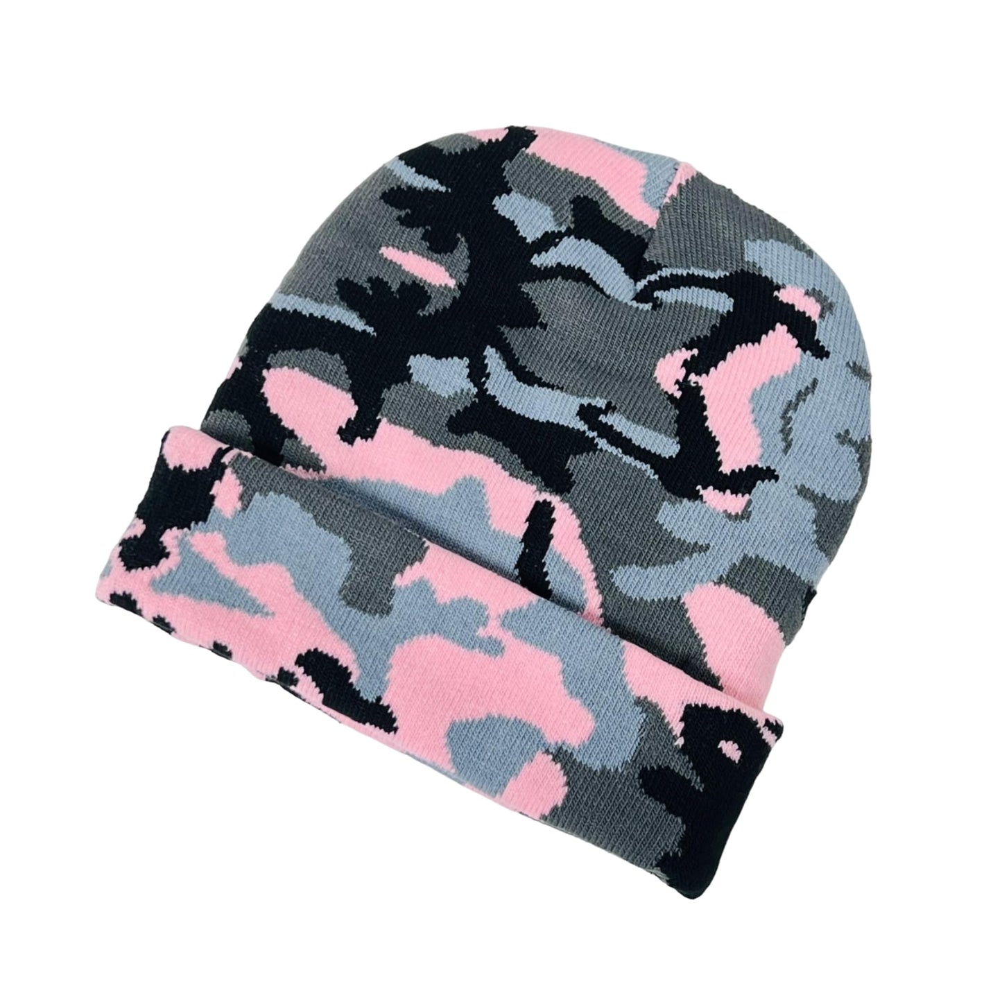 Roytrense Super Soft Child Unisex Camo Print Winter Knit Beanie