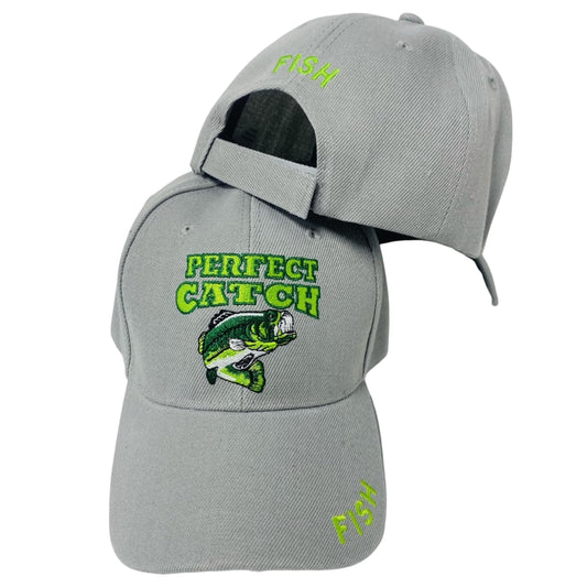 Roytrense Embroidered Perfect Catch Adjustable Fishing Baseball Cap