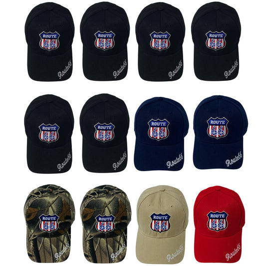 Roytrense Unisex Route 66 Embroidered Baseball Cap - Travel Inspired Adjustable Dad Hat