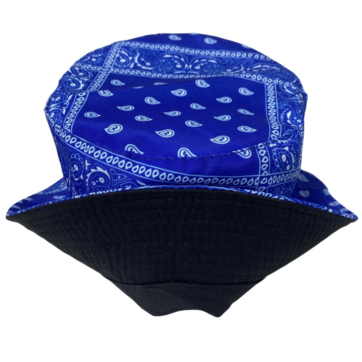 Unisex Bandana Paisley Bucket Hat Reversible Double-Side-Wear Packable for Travel, Outdoors, and Beach