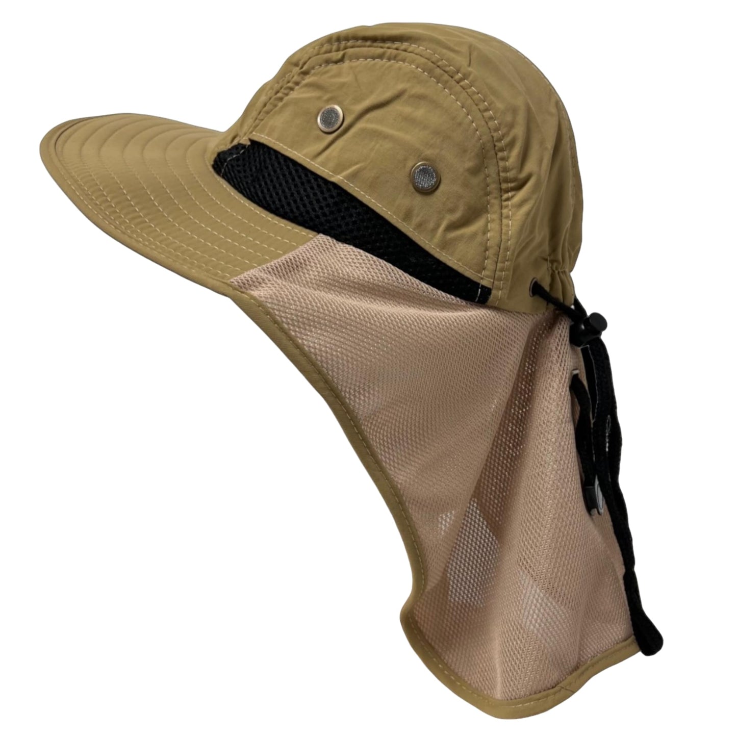Packable and Adjustable Mesh Boonie Sun Hat with Mesh Neck Flap