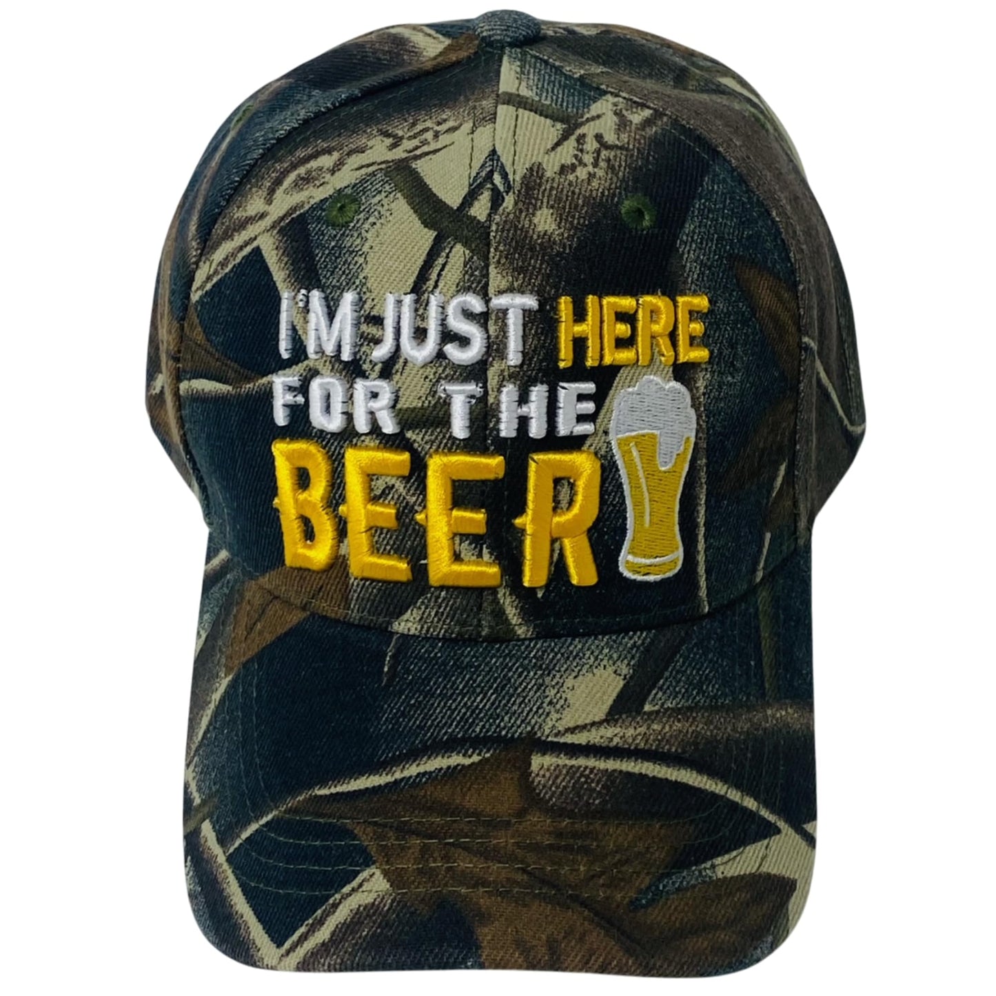 I'm Just Here for The Beer Embroidered Baseball Cap – Unisex Adjustable Dad Hat
