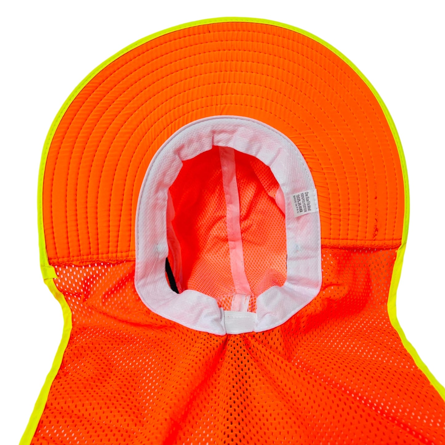 Packable and Adjustable High Visibility Mesh Boonie Sun Hat with Neck Flap and Reflective Stripe