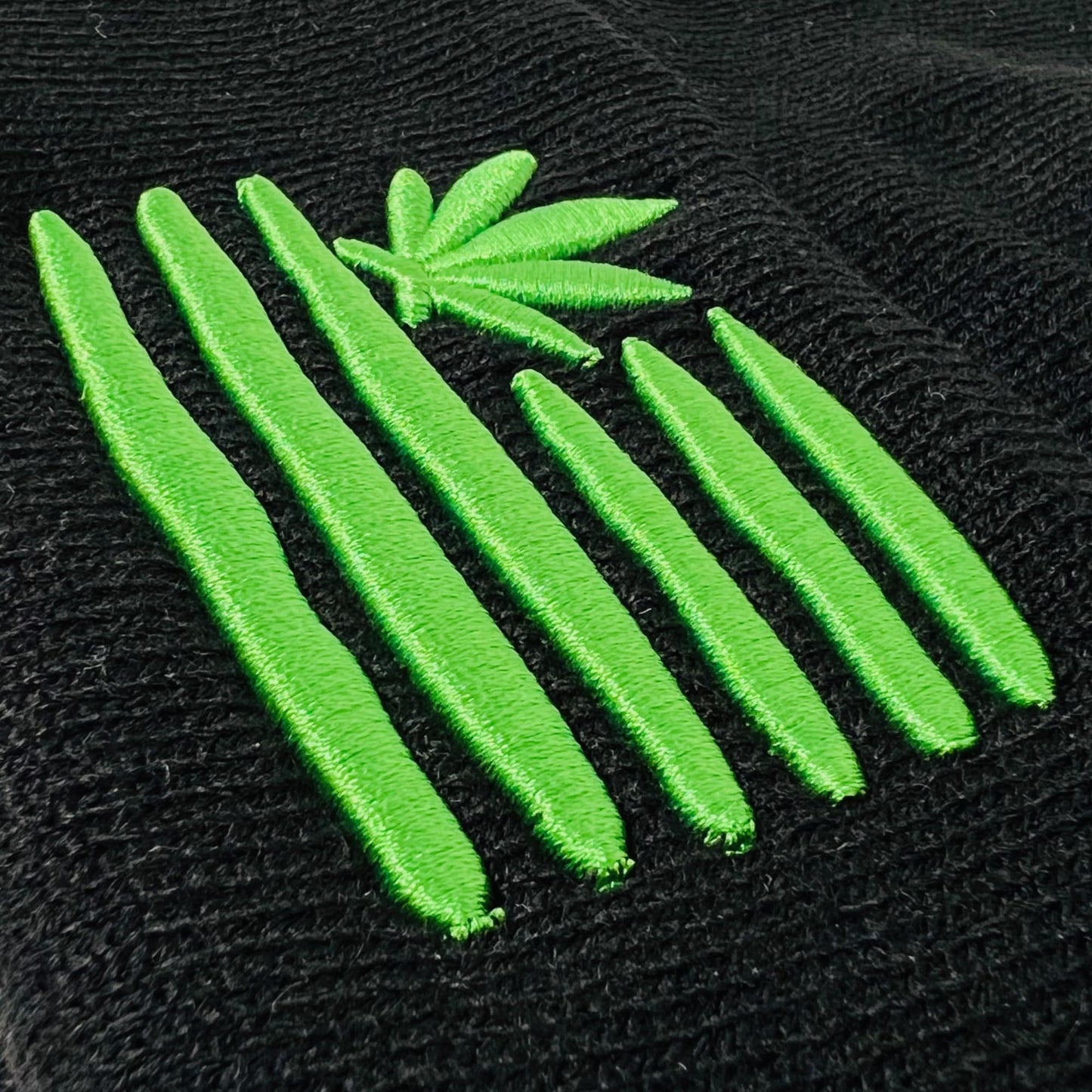 Unisex Embroidered Marijuana Pot Leaf Winter Knit Beanie