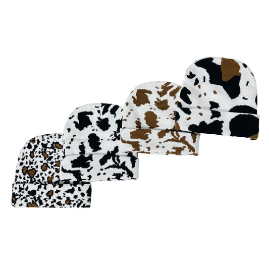 Child Unisex Animal Print Winter Knit Beanie