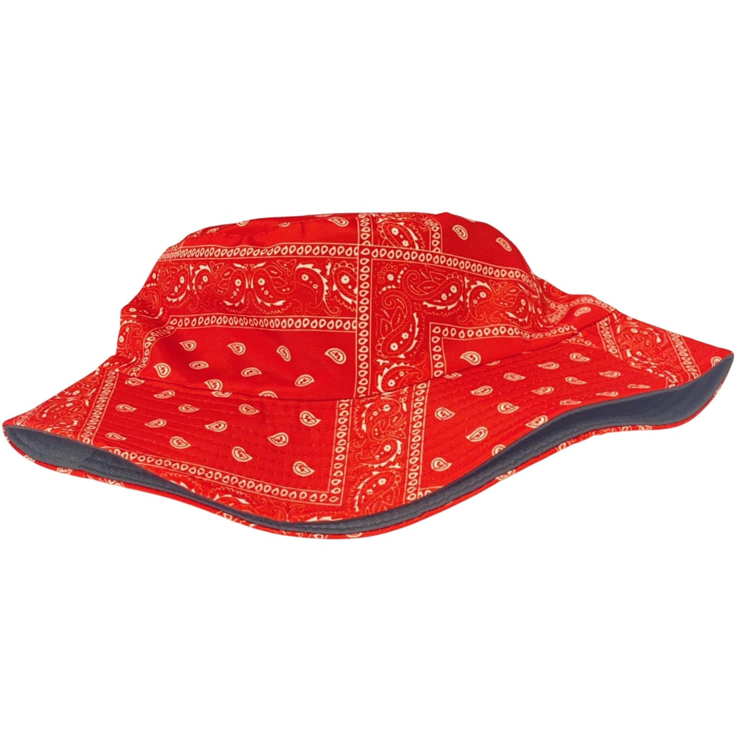 Unisex Bandana Paisley Bucket Hat Reversible Double-Side-Wear Packable for Travel, Outdoors, and Beach