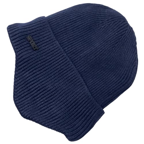 Super Soft Plush-Lined Solid Color Knitted Sport Cuffed Hat with Ear Cover