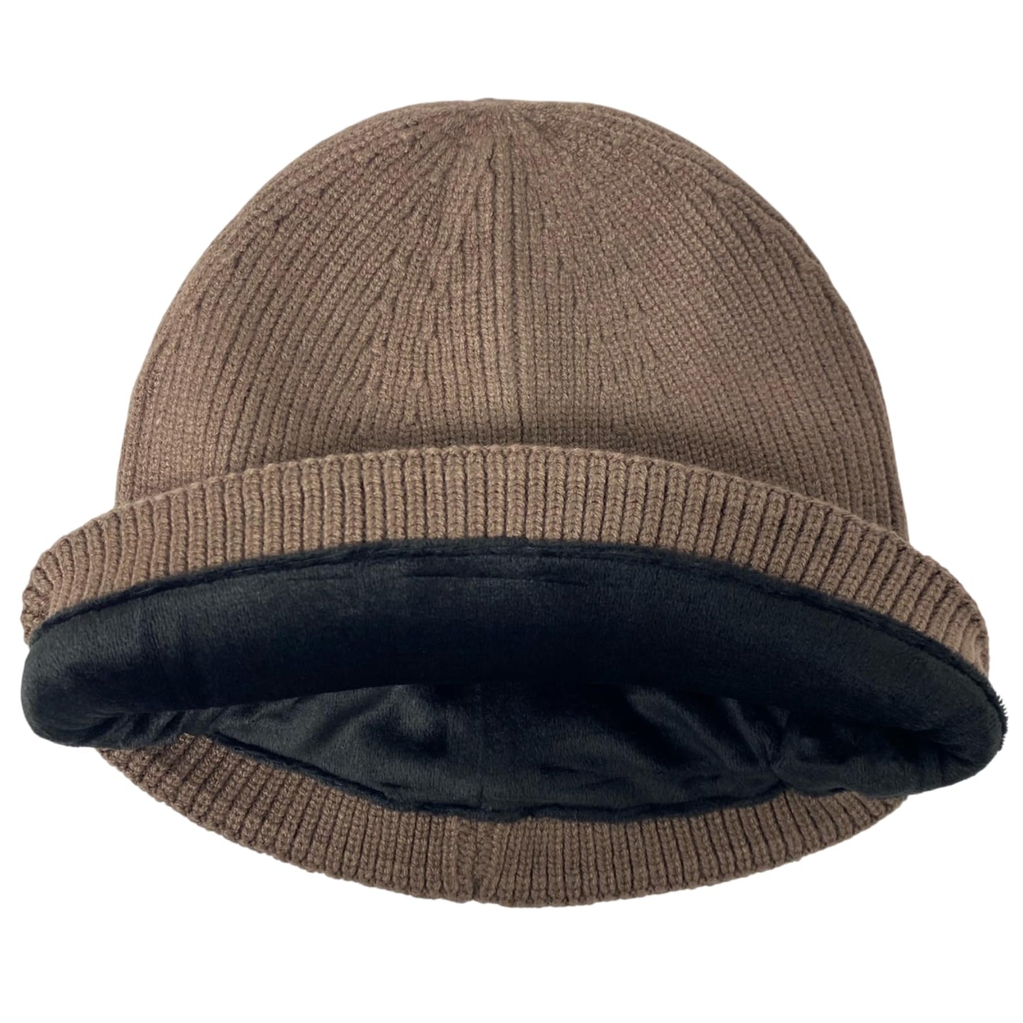 Super Soft Plush-Lined Solid Color Knitted Sport Cuffed Winter Hat