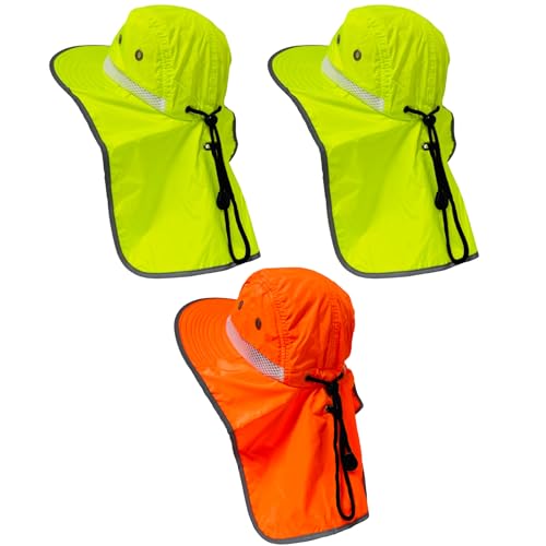 Packable and Adjustable Neon Boonie Sun Hat with Neck Flap