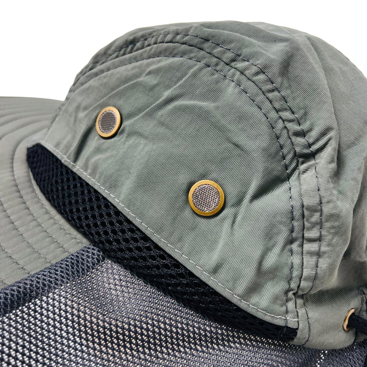 Packable and Adjustable Mesh Boonie Sun Hat with Mesh Neck Flap