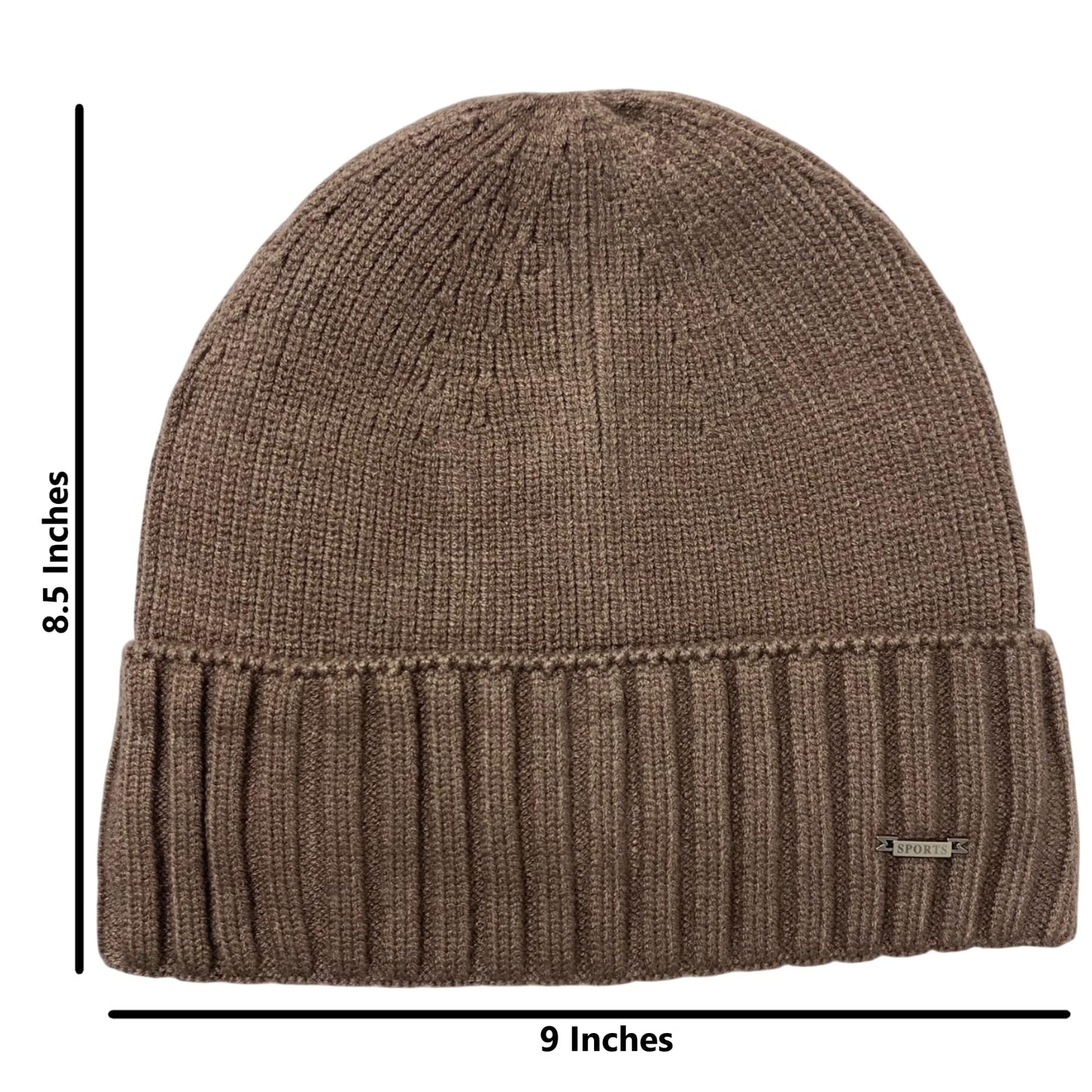 Super Soft Plush-Lined Solid Color Knitted Sport Cuffed Winter Hat