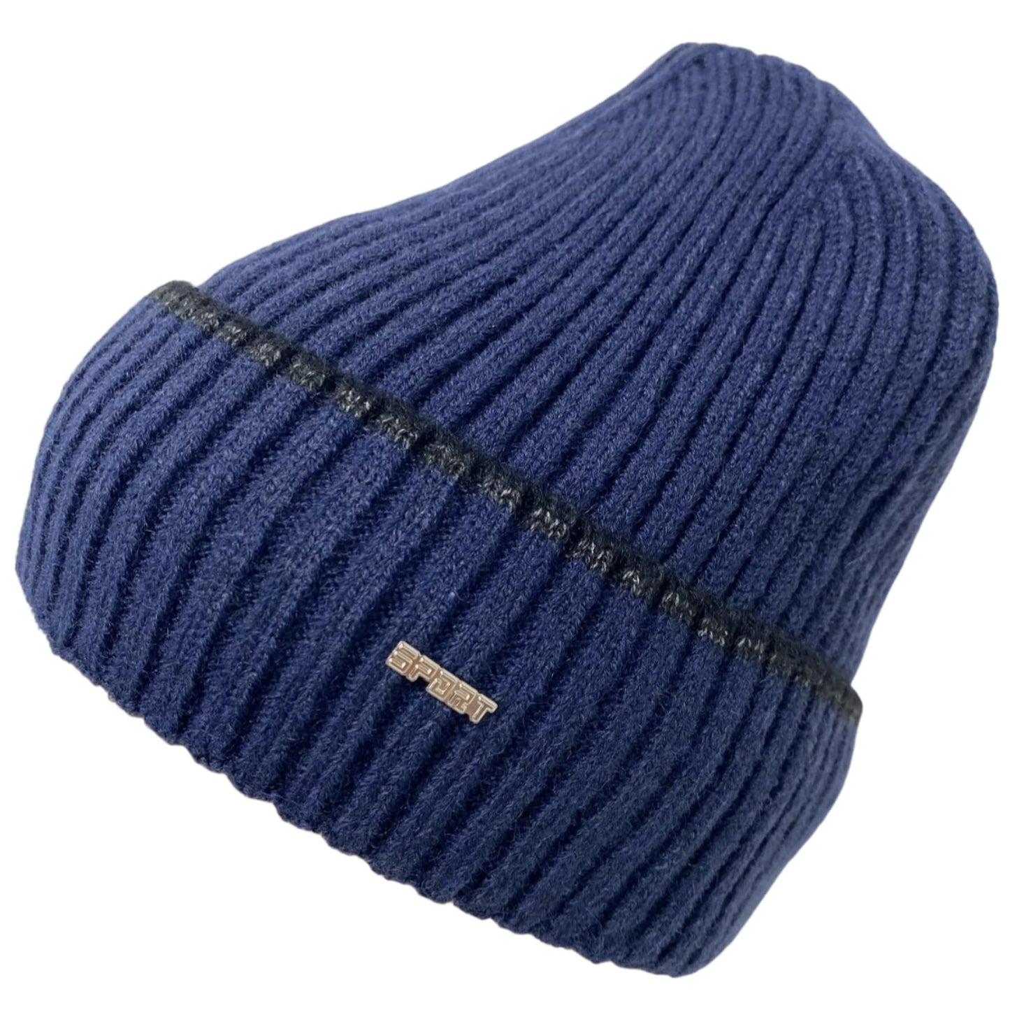 Unisex Super Soft Plush-Lined Solid Color Knitted Sport Cuffed Winter Hat