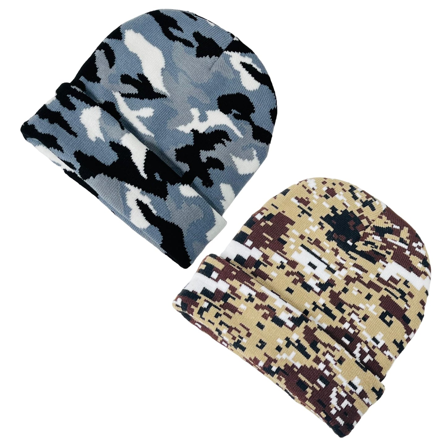 Super Soft Unisex Camo Print Winter Knit Beanie