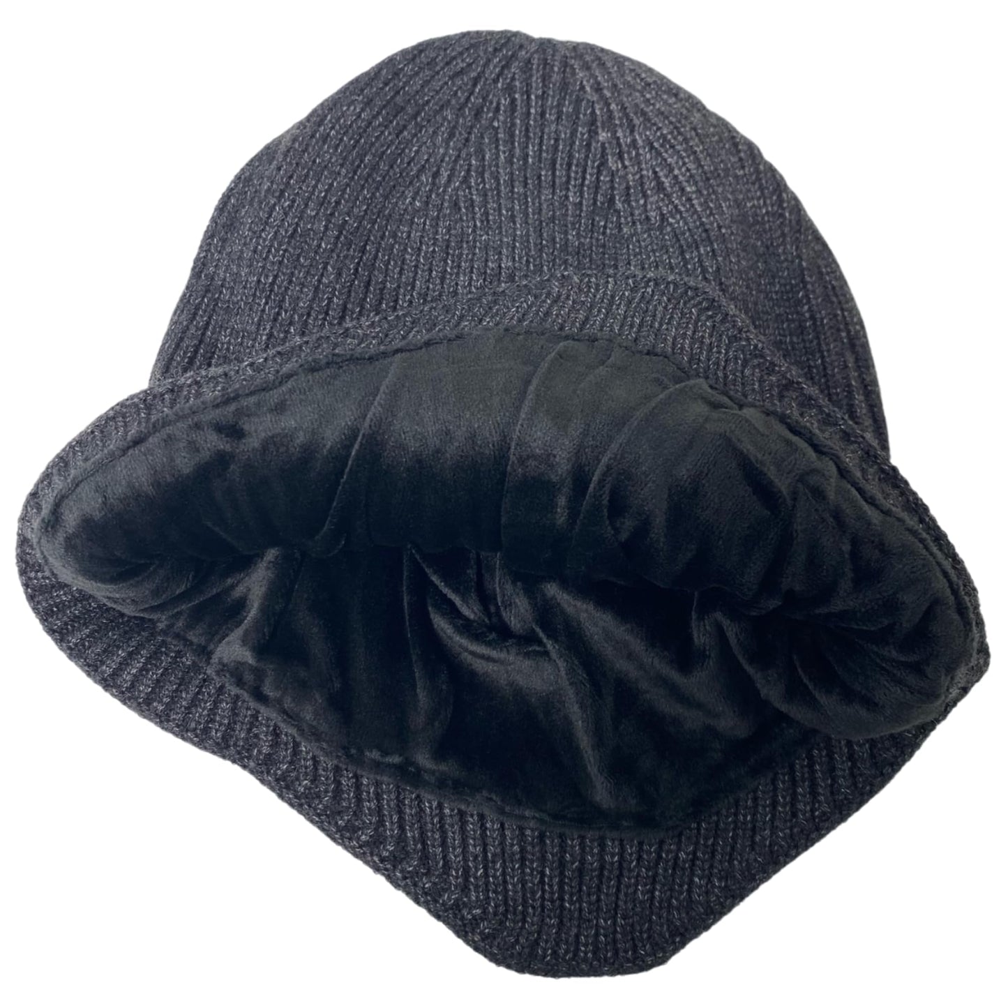 Super Soft Plush-Lined Solid Color Knitted Sport Cuffed Hat with Ear Cover