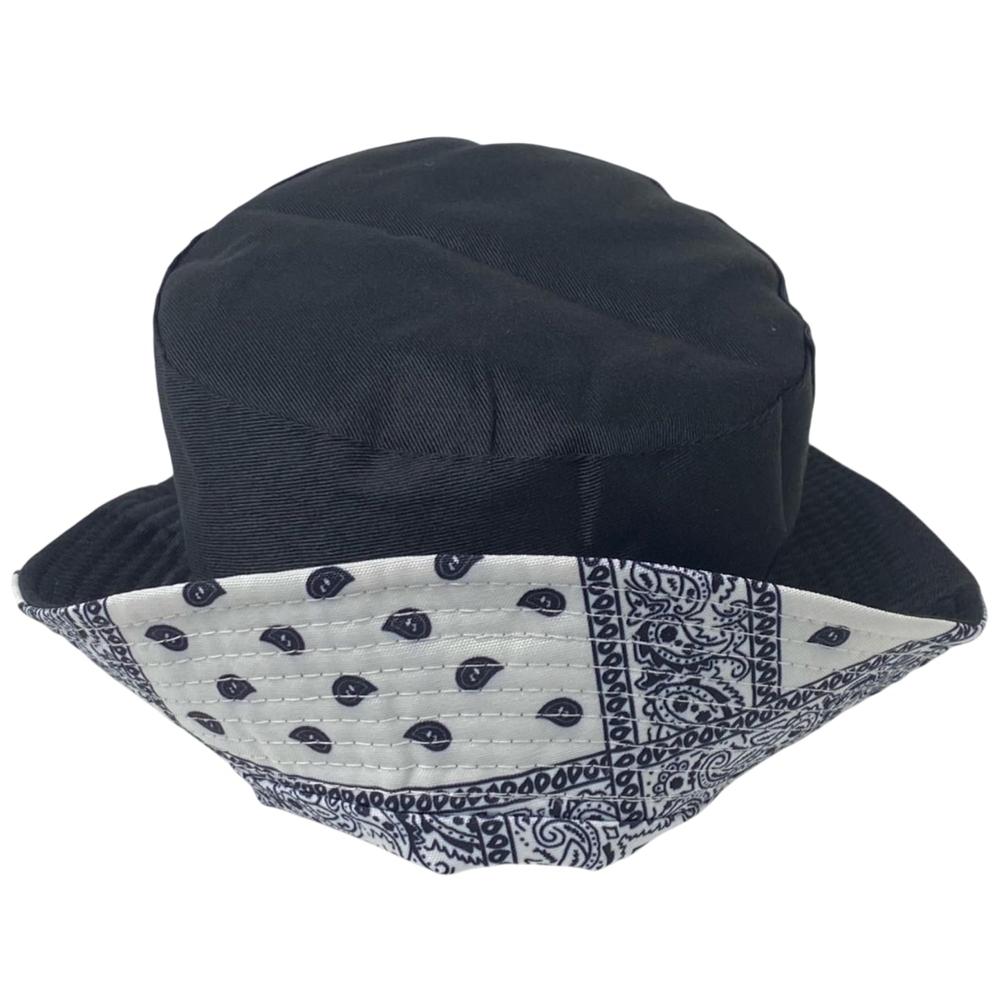 Unisex Bandana Paisley Bucket Hat Reversible Double-Side-Wear Packable for Travel, Outdoors, and Beach