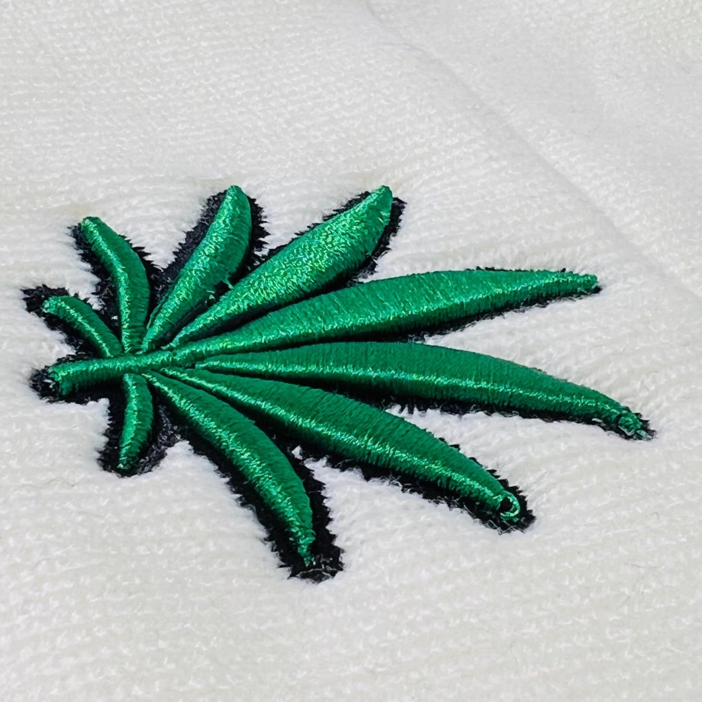Unisex Embroidered Marijuana Pot Leaf Winter Knit Beanie