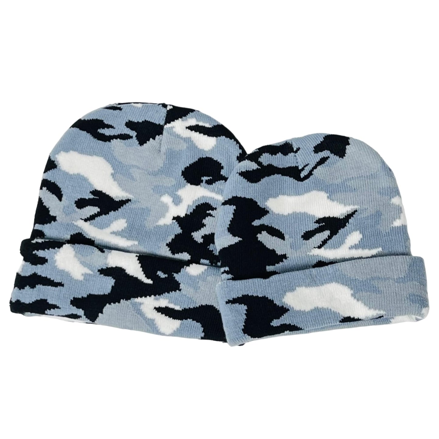 Super Soft Adult & Child Camo Print Winter Knit Beanie Set