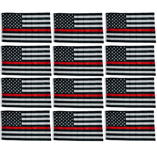 Double Stitched Firefighter Support Red Line American 3X5 Flag