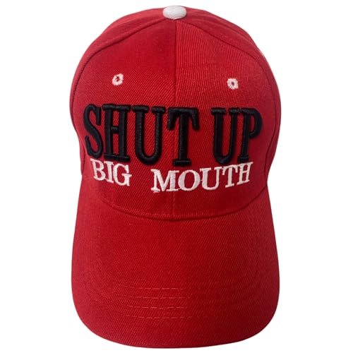 Funny Unisex Embroidered Shut Up Big Mouth Novelty Baseball Cap