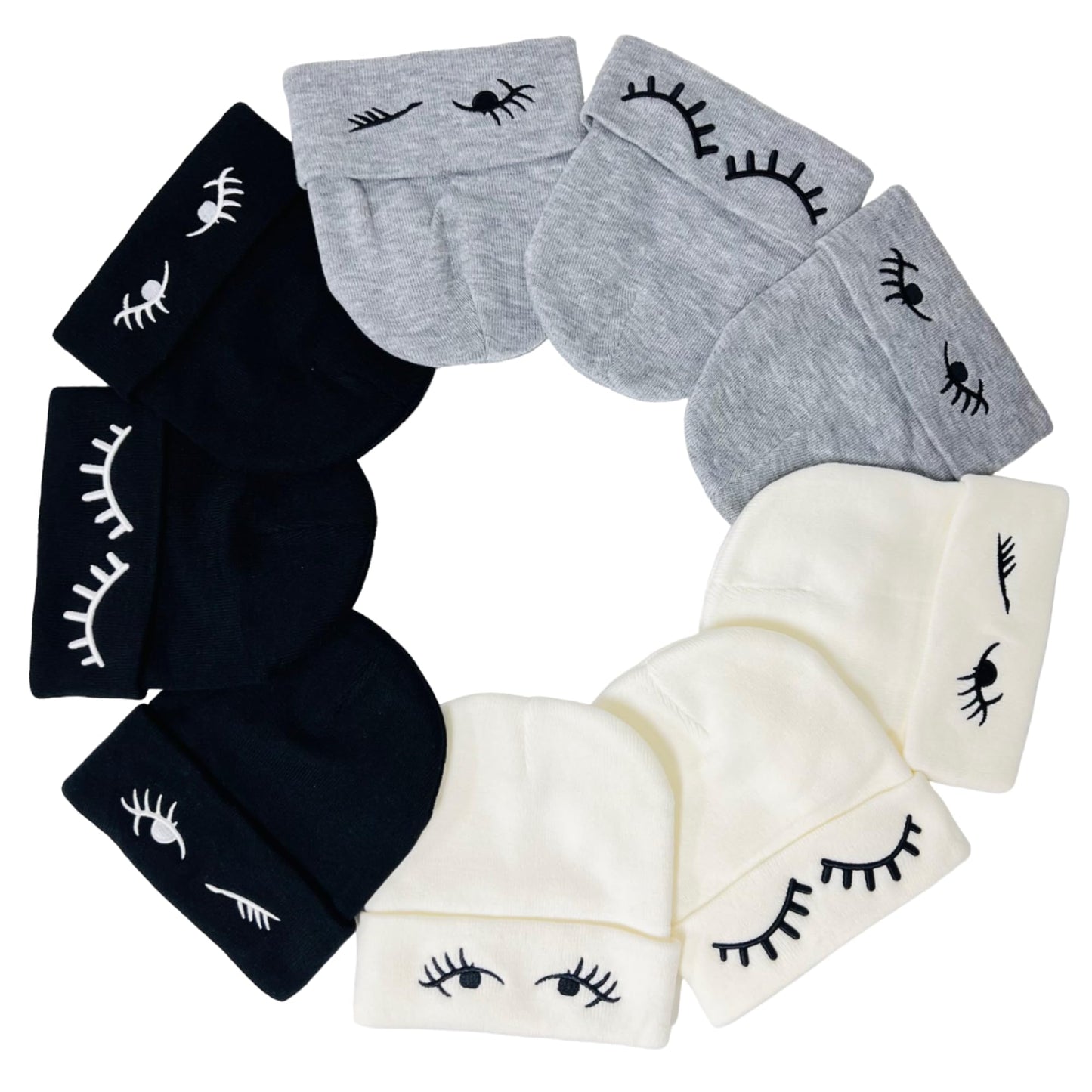 Unisex Embroidered Expression Mood Winter Knit Beanie