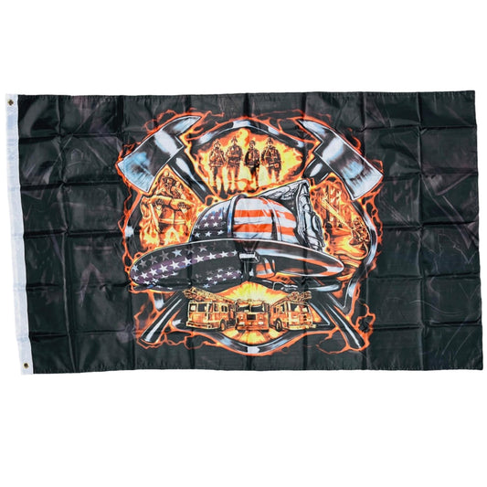 Double Stitched American Patriotic Firefighter 3X5 Flag