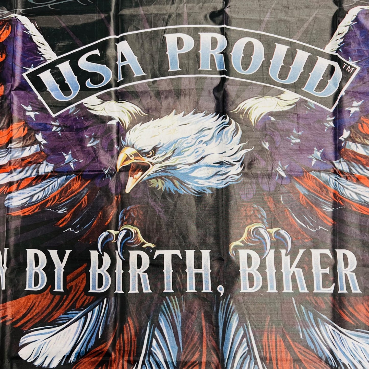 Double Stitched USA Proud American Biker 3X5 Flag
