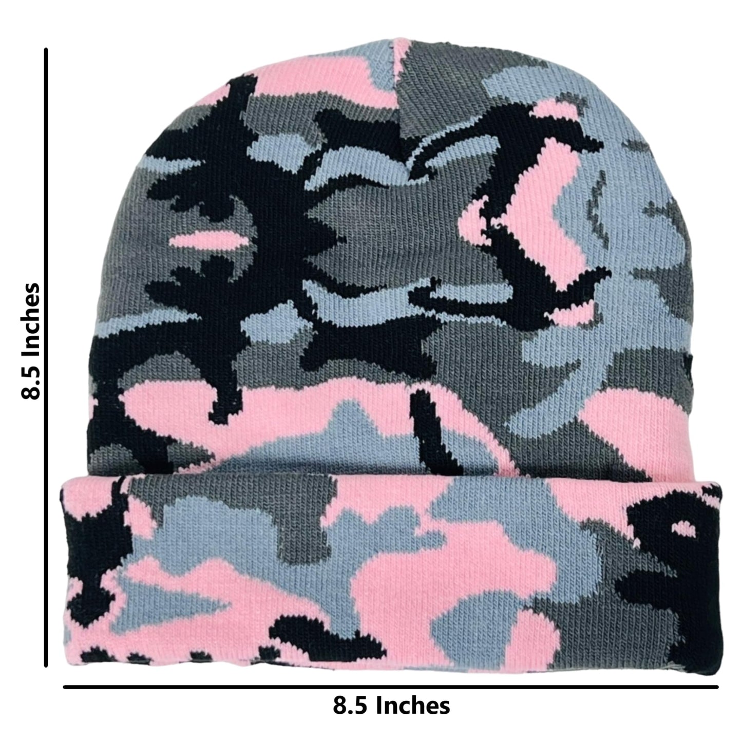 Super Soft Adult & Child Camo Print Winter Knit Beanie Set