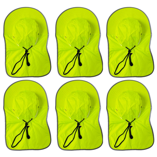 Packable and Adjustable Neon Boonie Sun Hat with Neck Flap