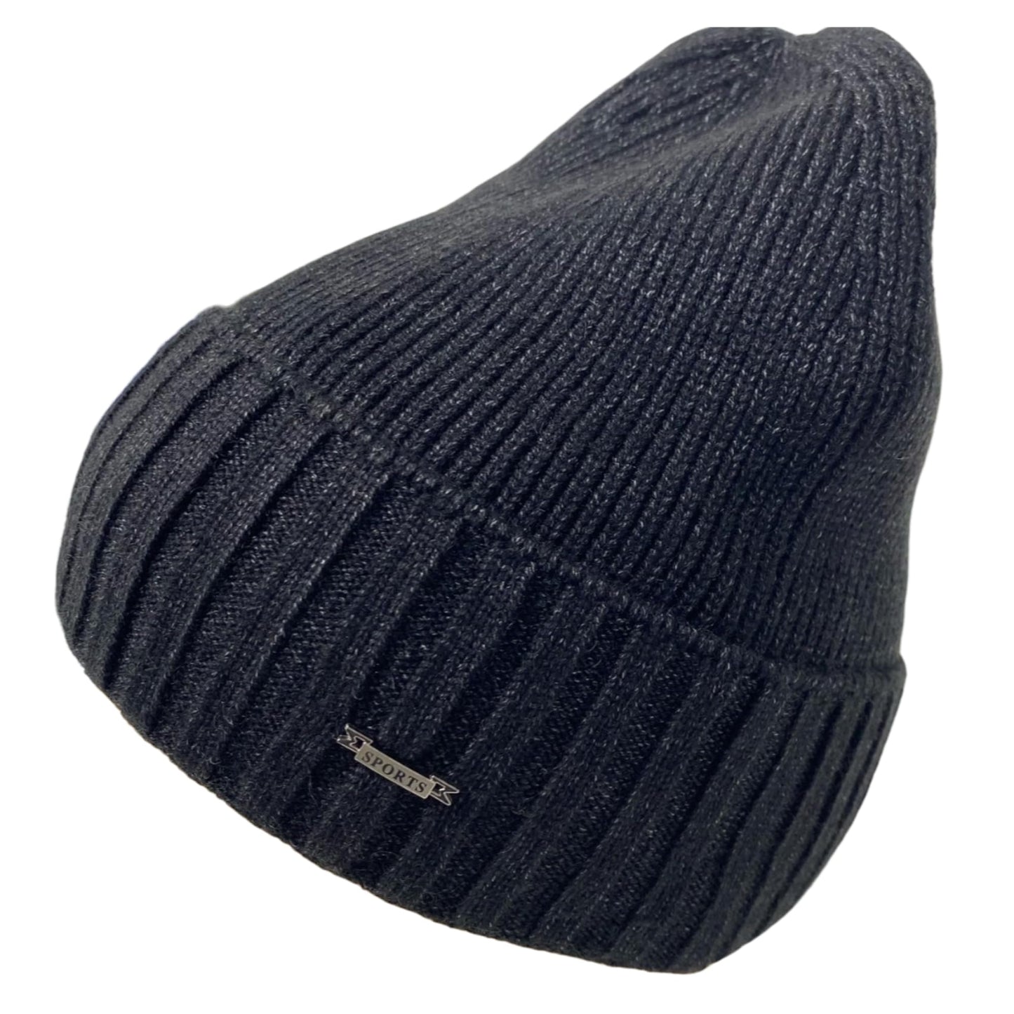 Super Soft Plush-Lined Solid Color Knitted Sport Cuffed Winter Hat