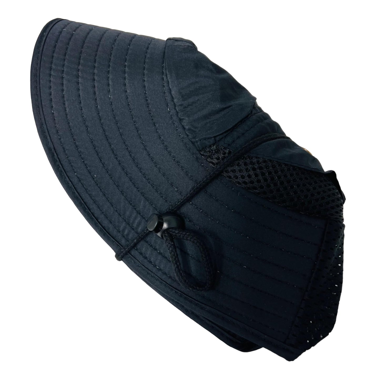 Packable and Adjustable High Visibility Mesh Boonie Sun Hat with Neck Flap and Reflective Stripe