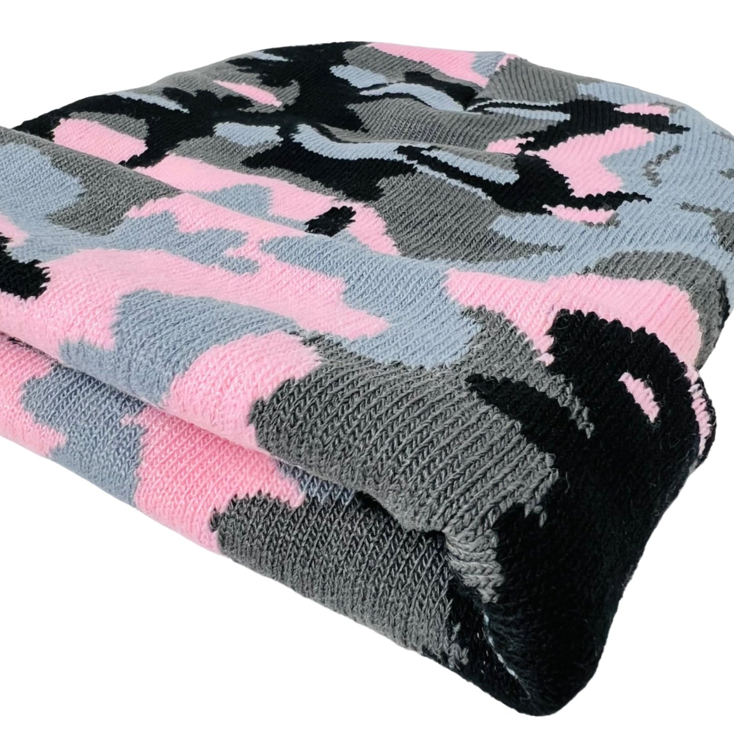 Roytrense Super Soft Child Unisex Camo Print Winter Knit Beanie